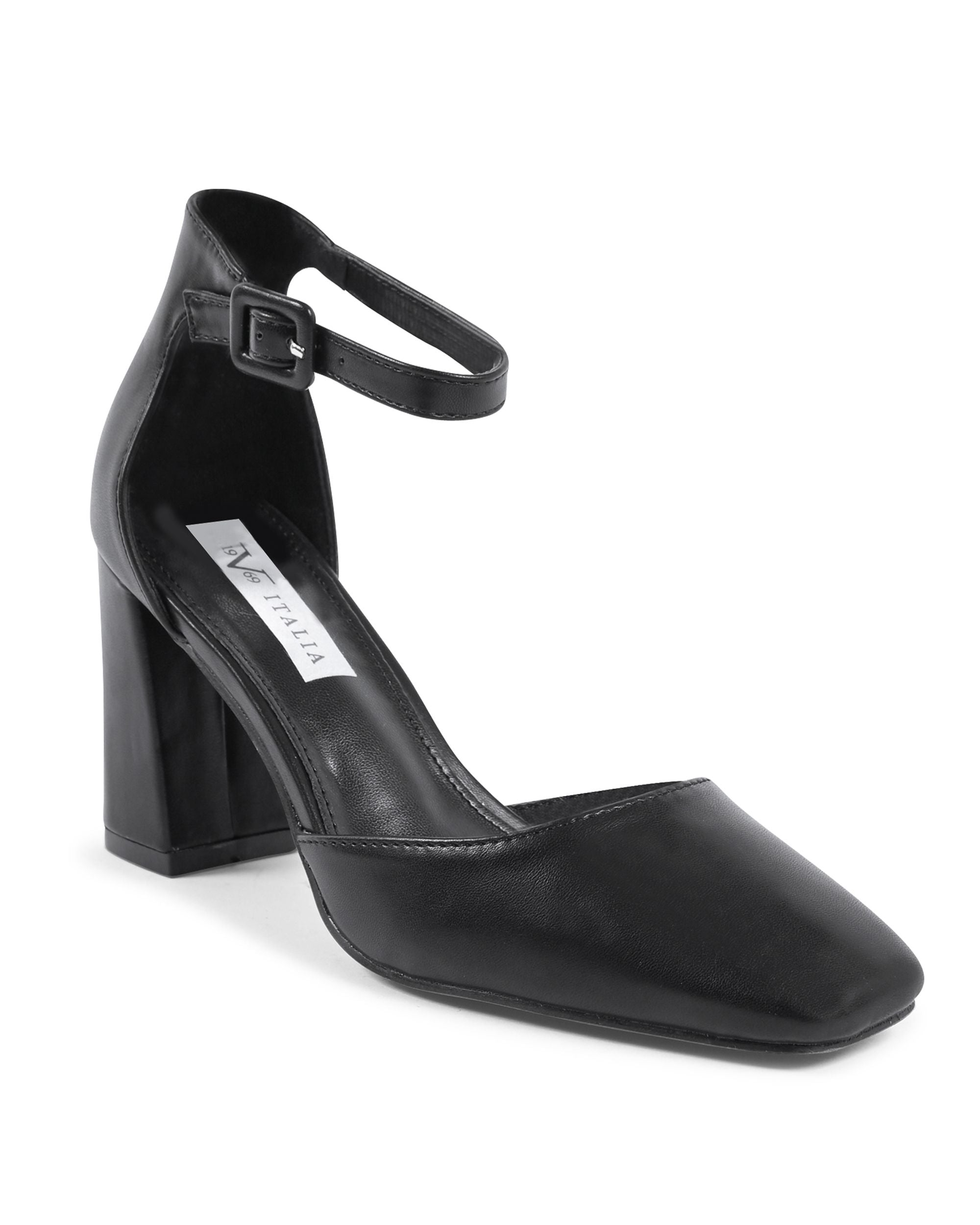 19V69 Italia Scarpe da donna con cinturino alla caviglia nere HLL0127 NERO