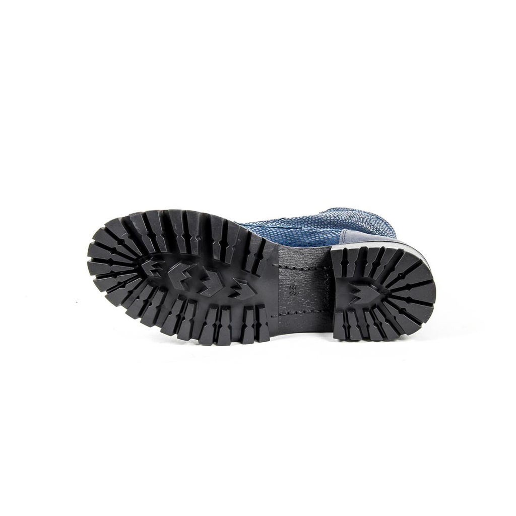 Stivale corto da donna V 1969 Italia B1476 VITELLO + PIETRA BLU