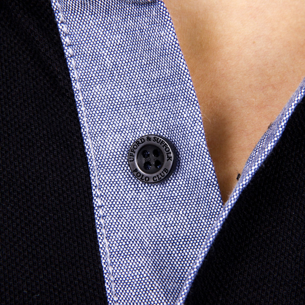 Polo da uomo a maniche corte Ufford & Suffolk Polo Club US026 NERO