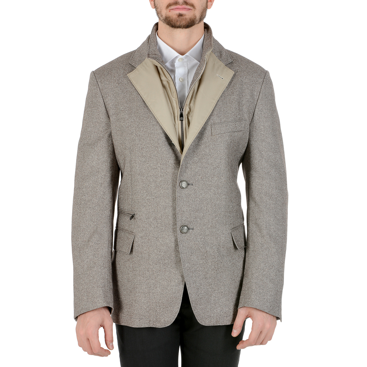 Corneliani Giacca Uomo Maniche Lunghe Grigio Chiaro