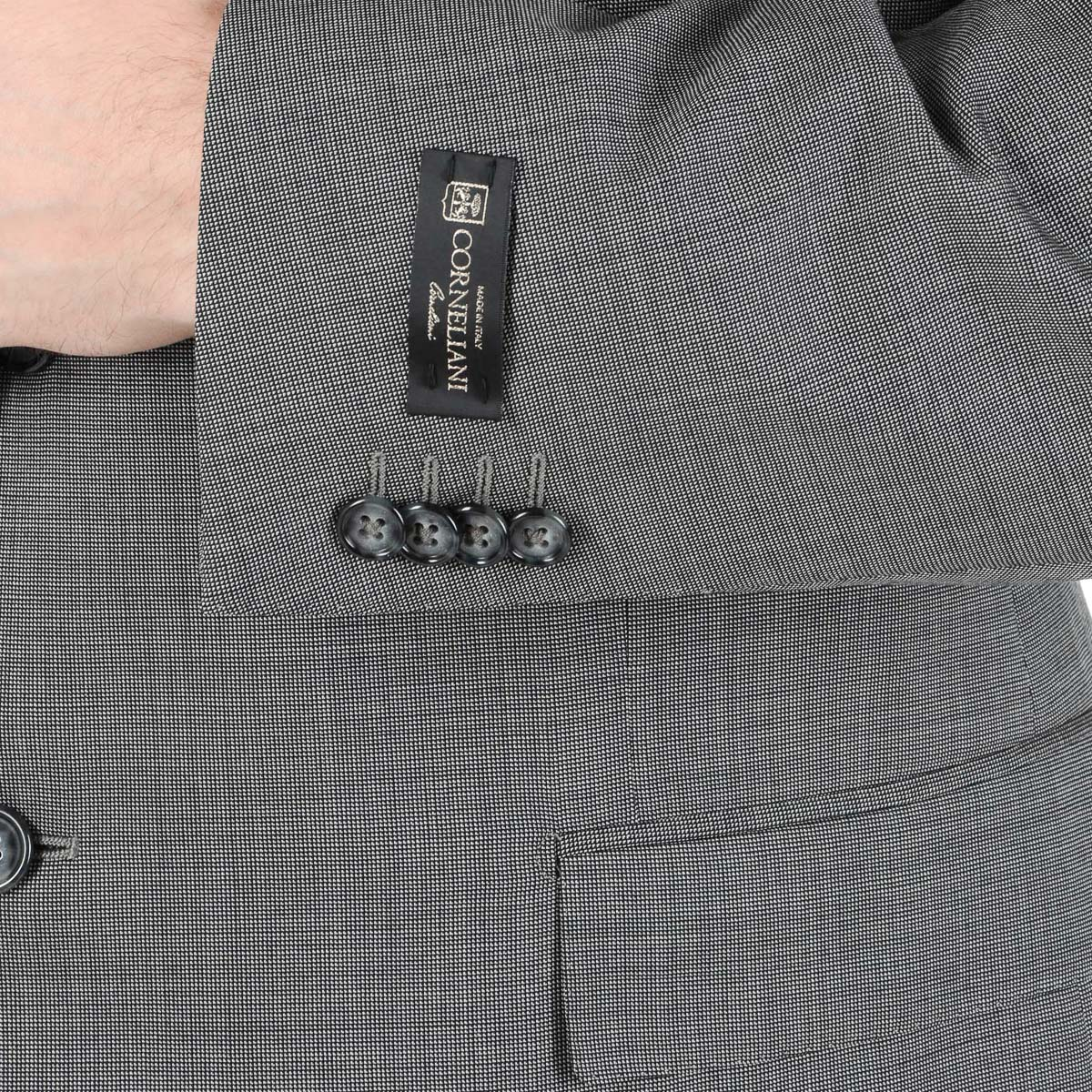 Abito da uomo Corneliani a maniche lunghe grigio Super 110's