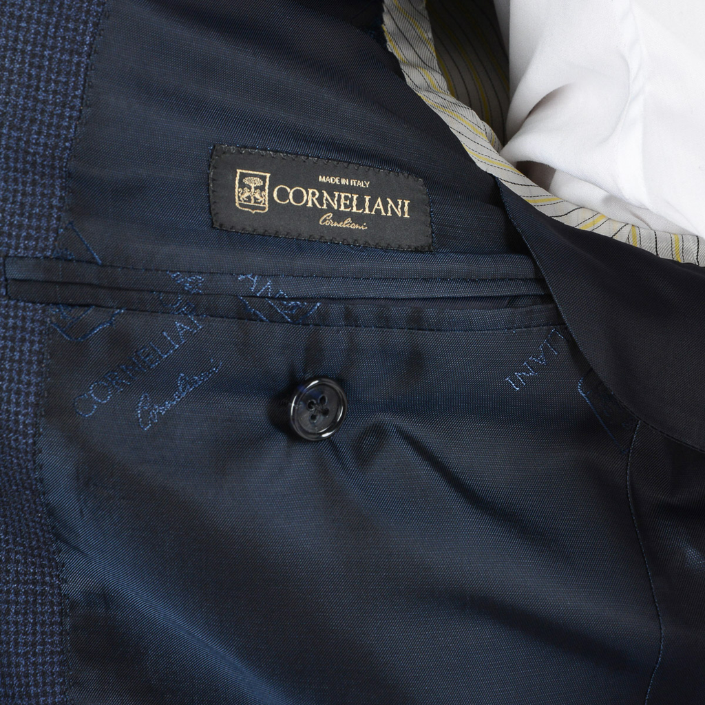 Abito da uomo Corneliani maniche lunghe blu scuro Super 150's