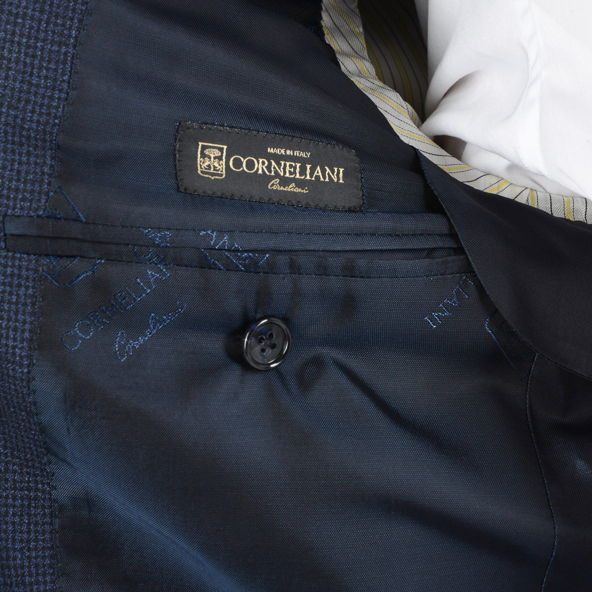 Abito da uomo Corneliani maniche lunghe blu scuro Super 150's