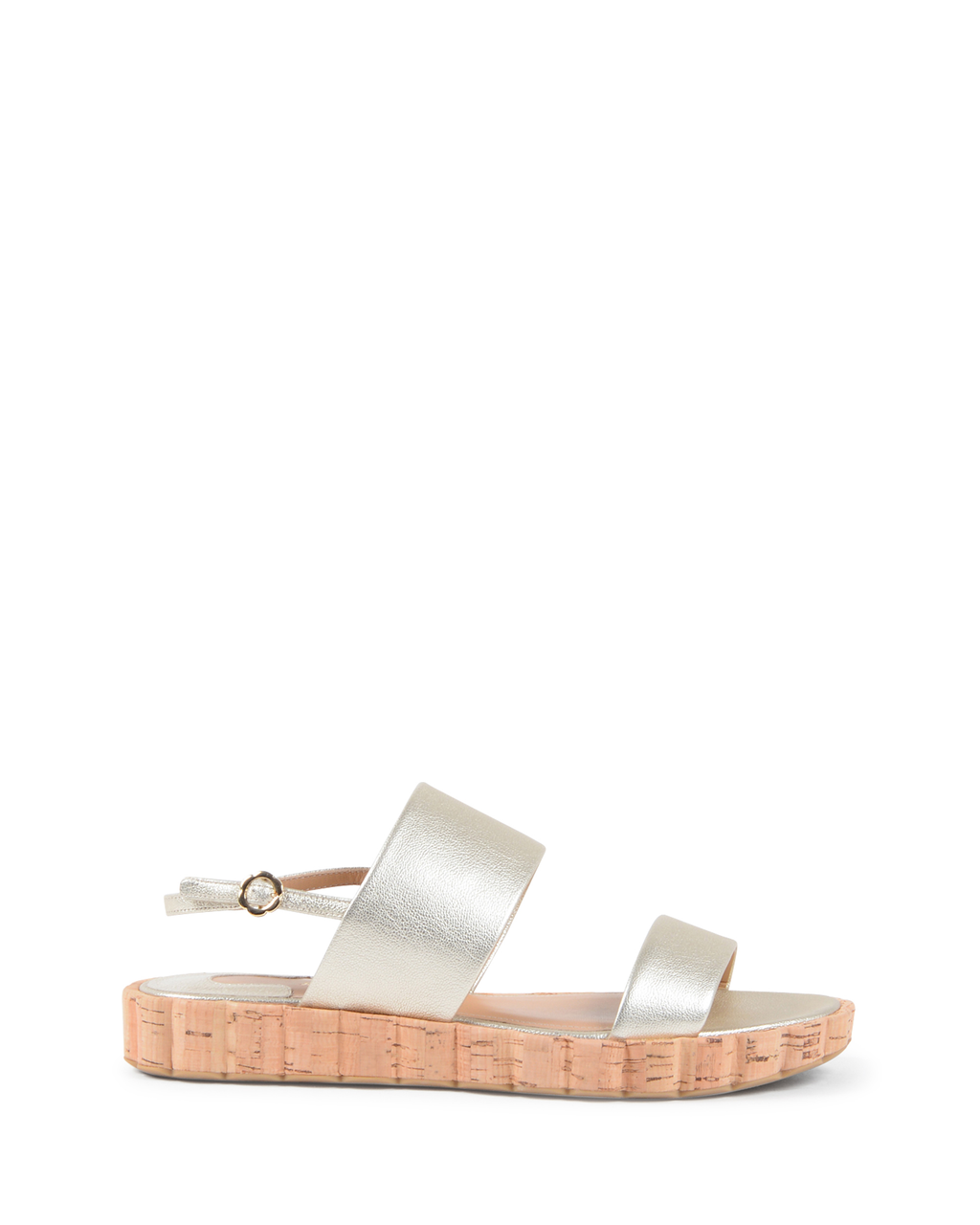 Salvatore Ferragamo Sandalo Con Plateau Donna Platino LUSIA
