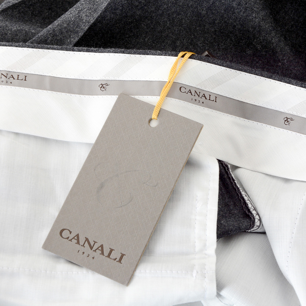 Pantaloni da uomo Canali grigio scuro