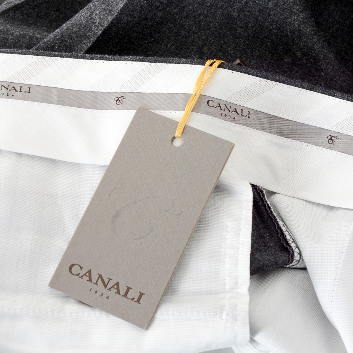 Pantaloni da uomo Canali grigio scuro