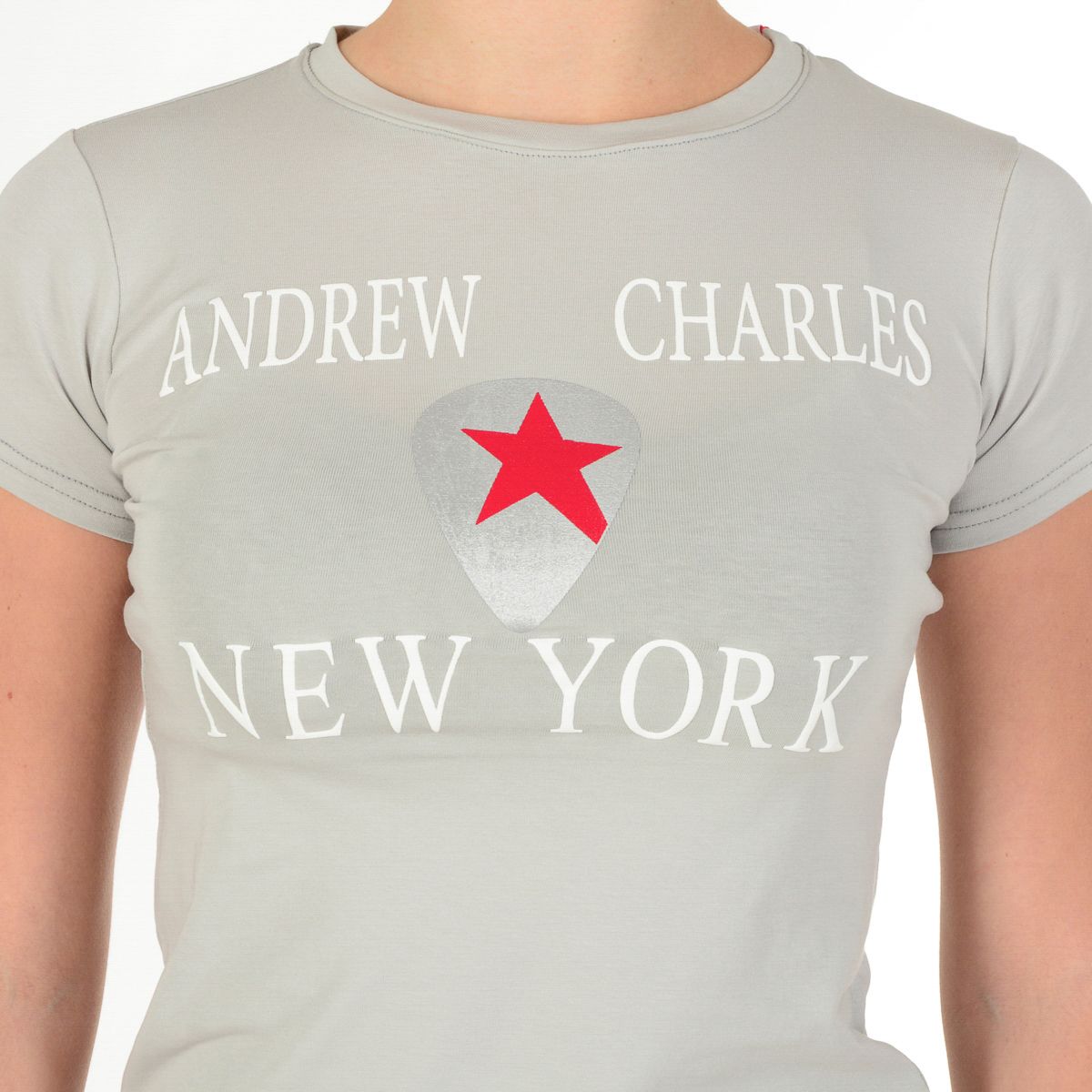 Andrew Charles By Andy Hilfiger T-shirt da donna TS501 03 1002 TARANA GRIGIO CHIARO S14