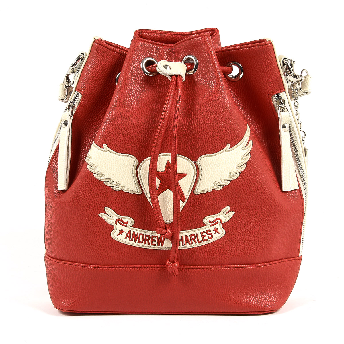 Borsa a mano da donna Andrew Charles rossa LUCINDA