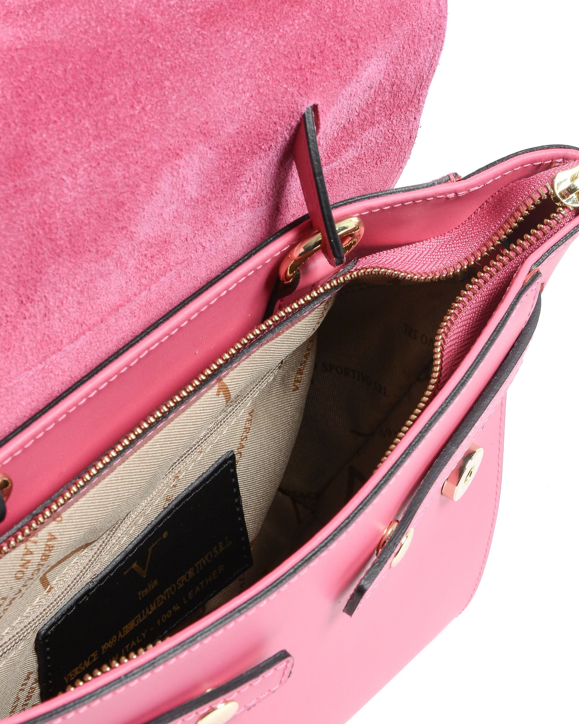 Borsa a mano da donna V Italia V030-G RUGA FUXIA