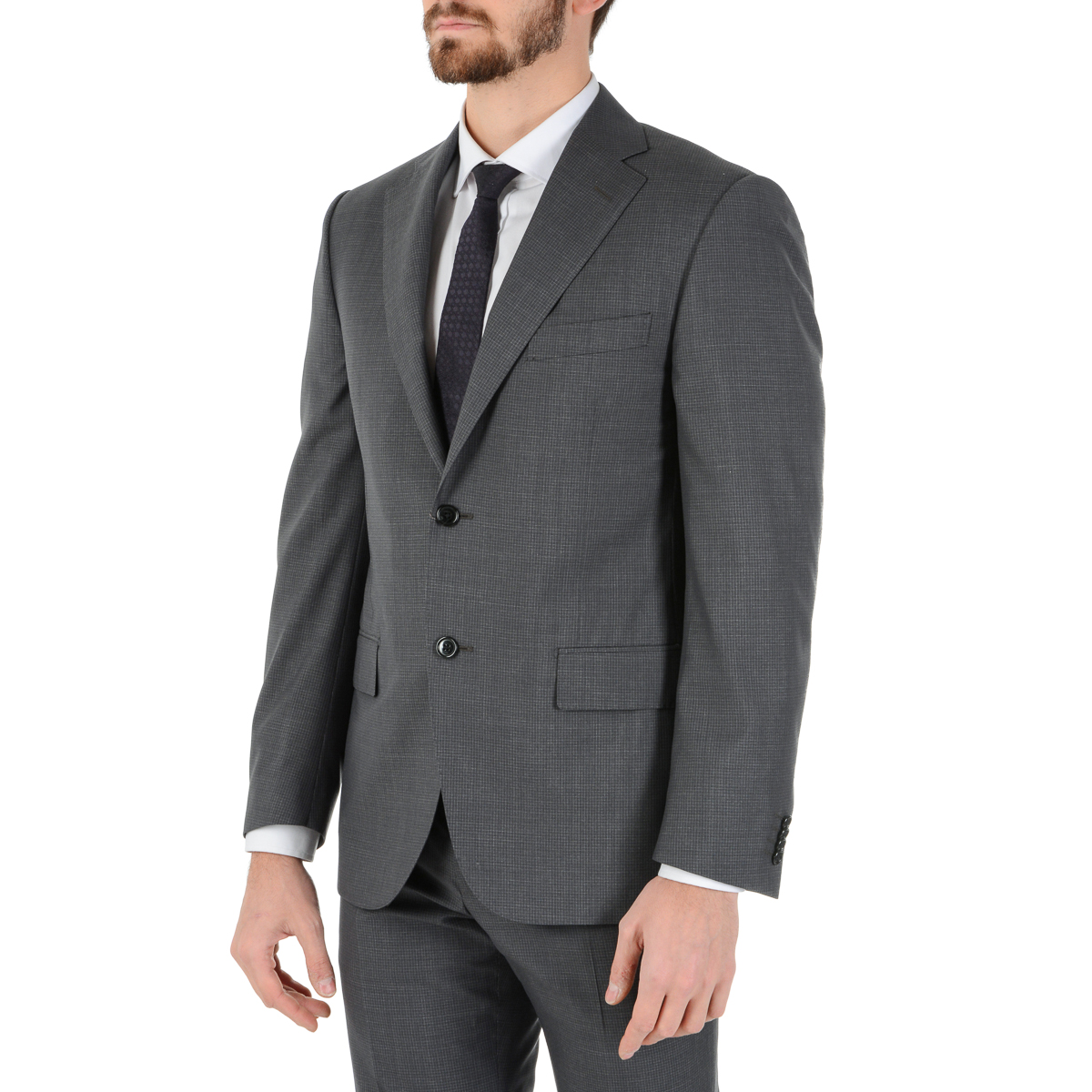 Corneliani Abito da uomo a maniche lunghe grigio scuro Super 130's