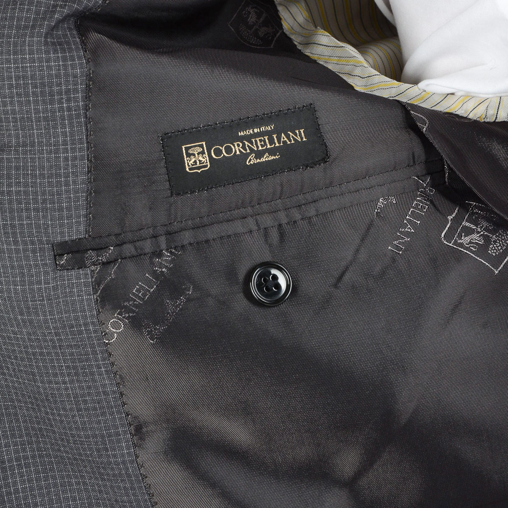 Corneliani Abito da uomo a maniche lunghe grigio scuro Super 130's