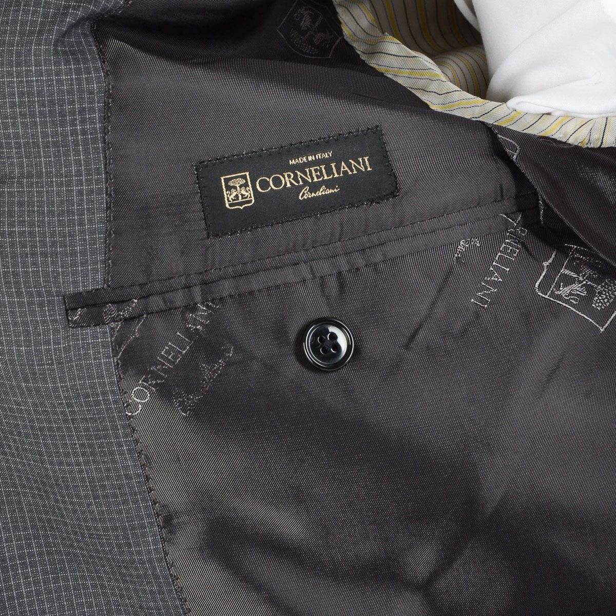 Corneliani Abito da uomo a maniche lunghe grigio scuro Super 130's