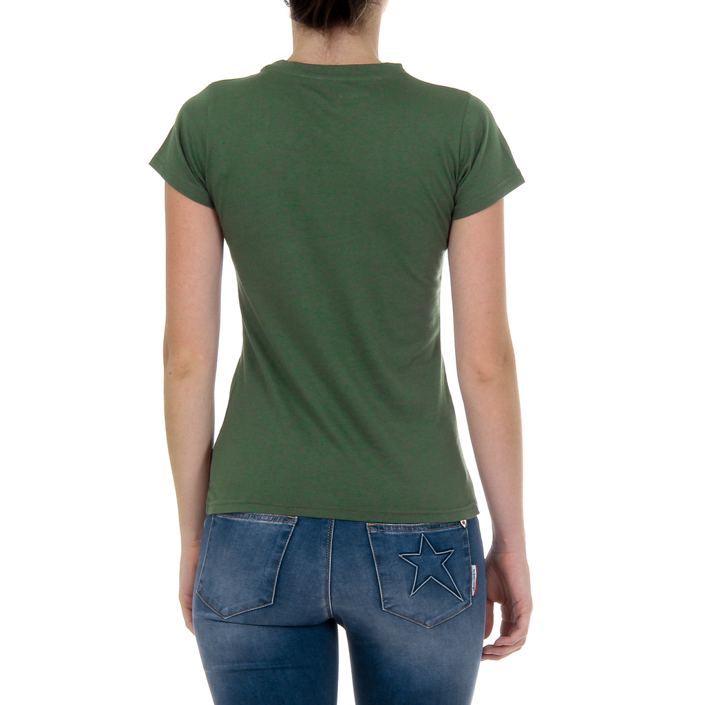 Andrew Charles T-shirt da donna a maniche corte con scollo rotondo verde TARANA