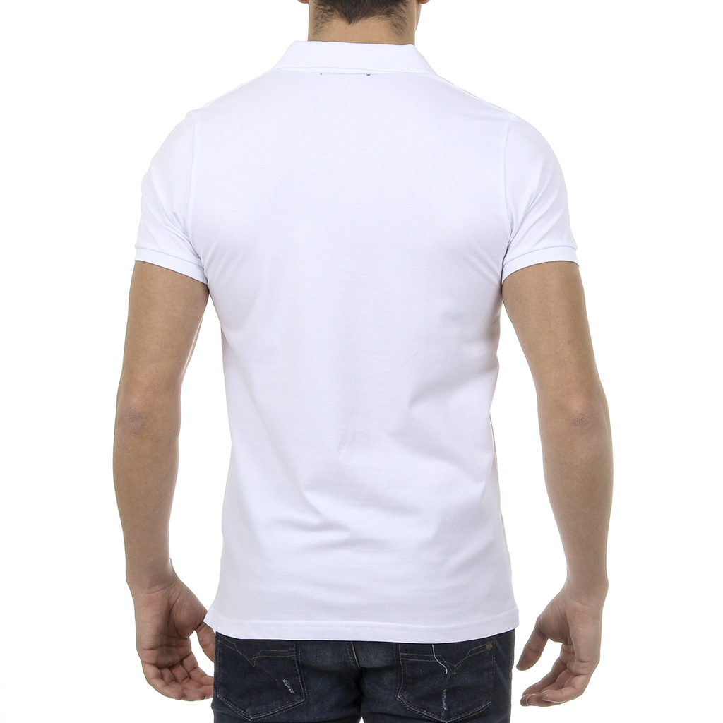 Polo da uomo a maniche corte Ufford & Suffolk Polo Club US007 BIANCO