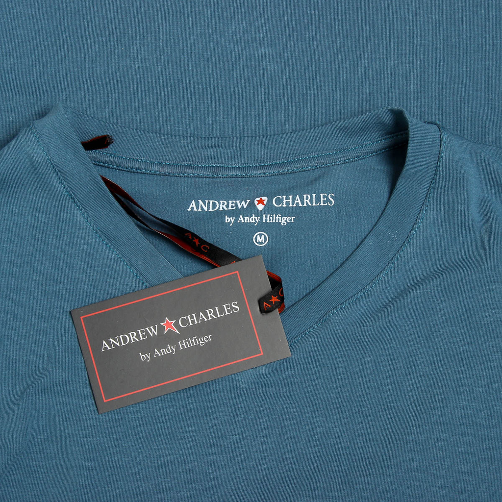 Andrew Charles Maglietta da uomo a maniche corte con scollo a V, verde KENAN