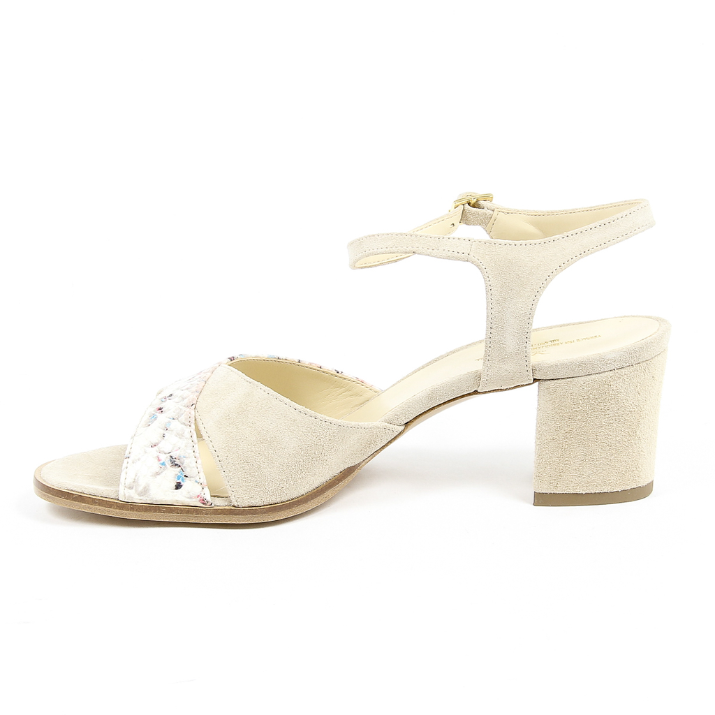 V 1969 Italia Sandalo con cinturino alla caviglia da donna Beige VERA