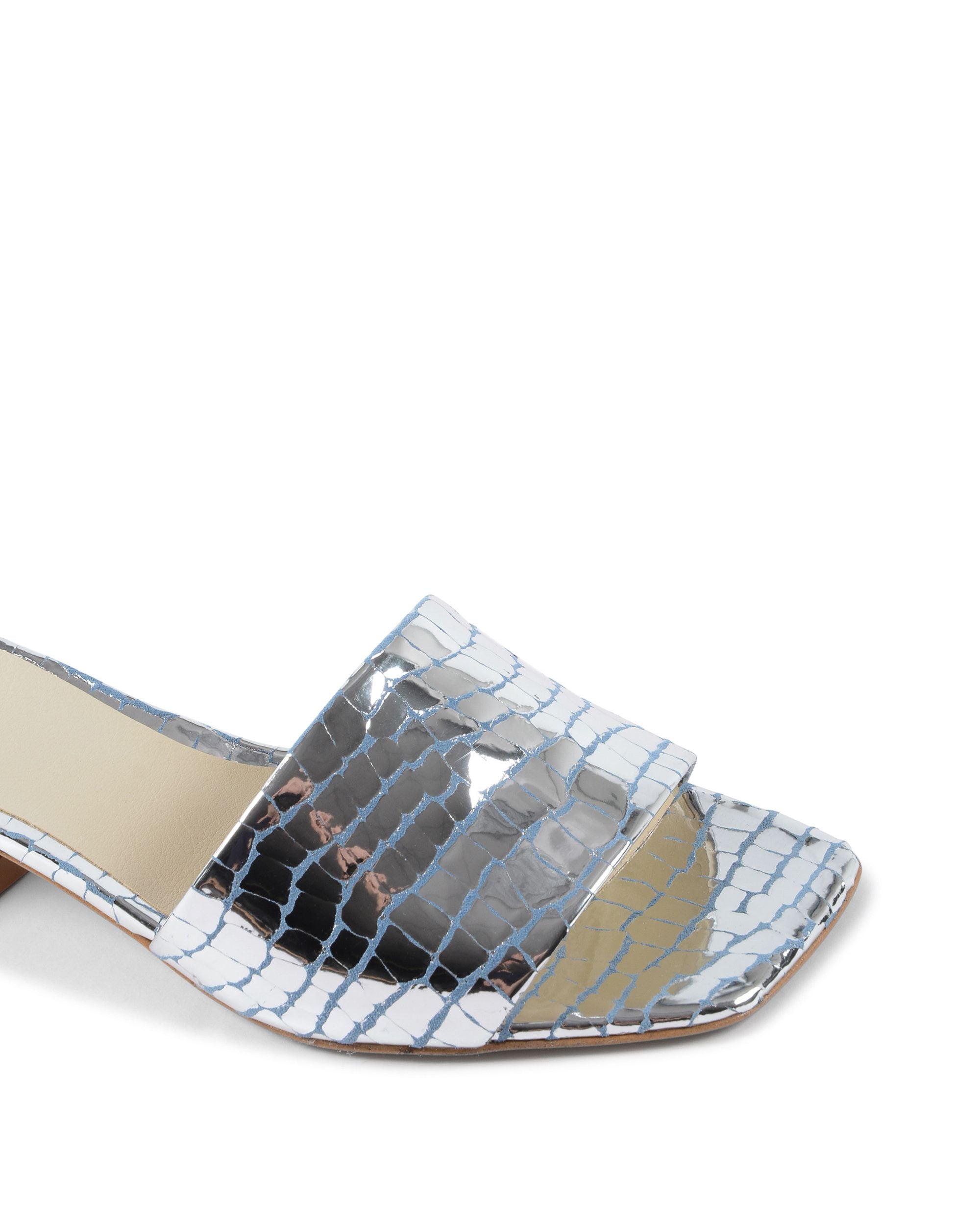 19V69 Italia Sandalo Donna Argento NEPER PITONE CELESTE ARGENTO