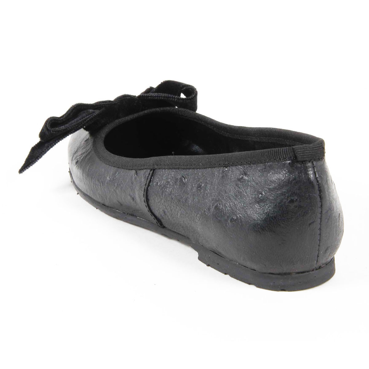 V 1969 Italia Ballerina da donna E08 TESSUTO NERO FIOCCO