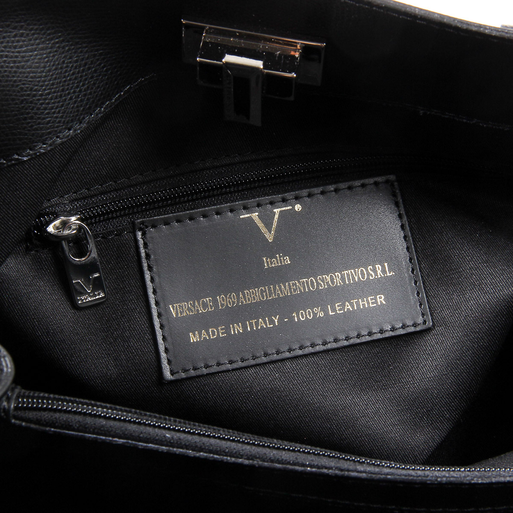 Borsa da donna V 1969 Italia V013-S PALMELLATO NERO