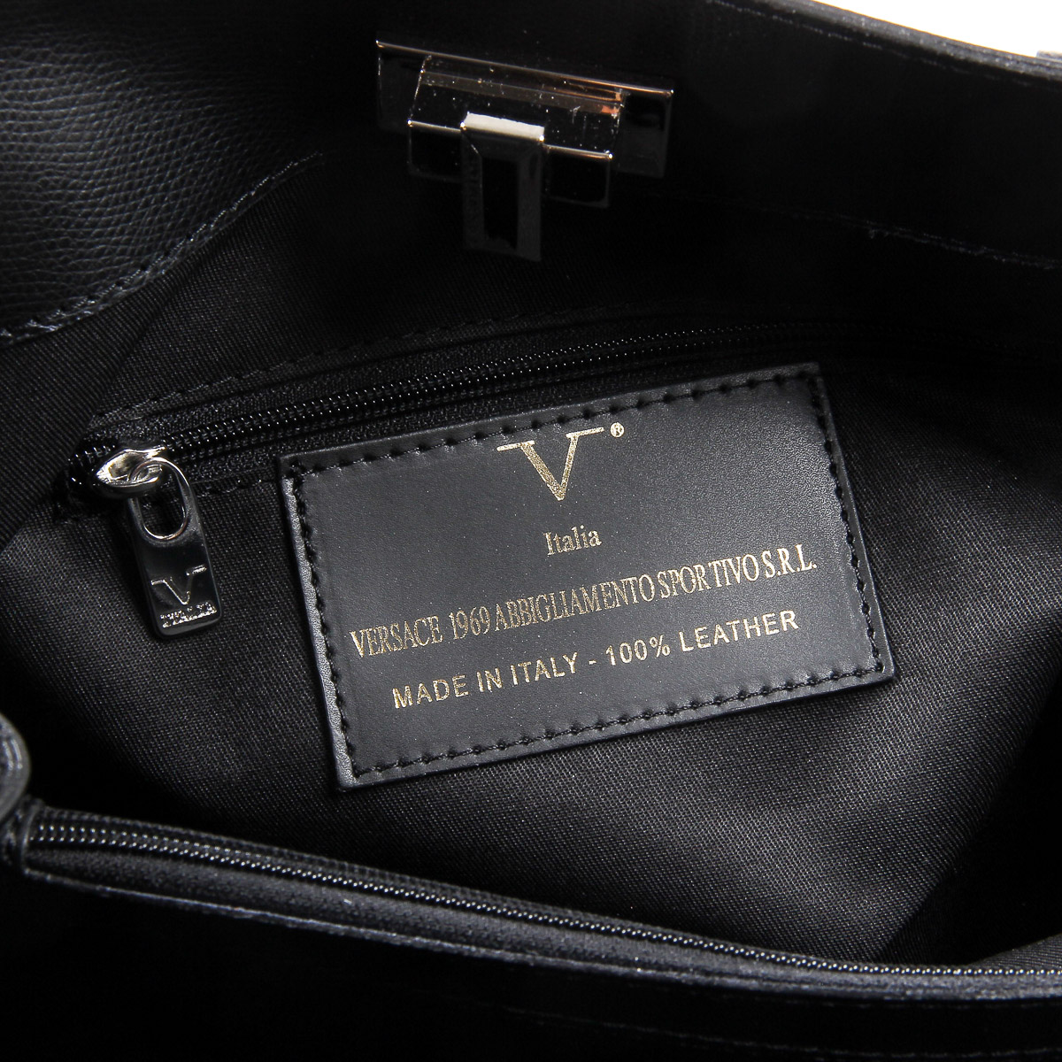 Borsa da donna V 1969 Italia V013-S PALMELLATO NERO