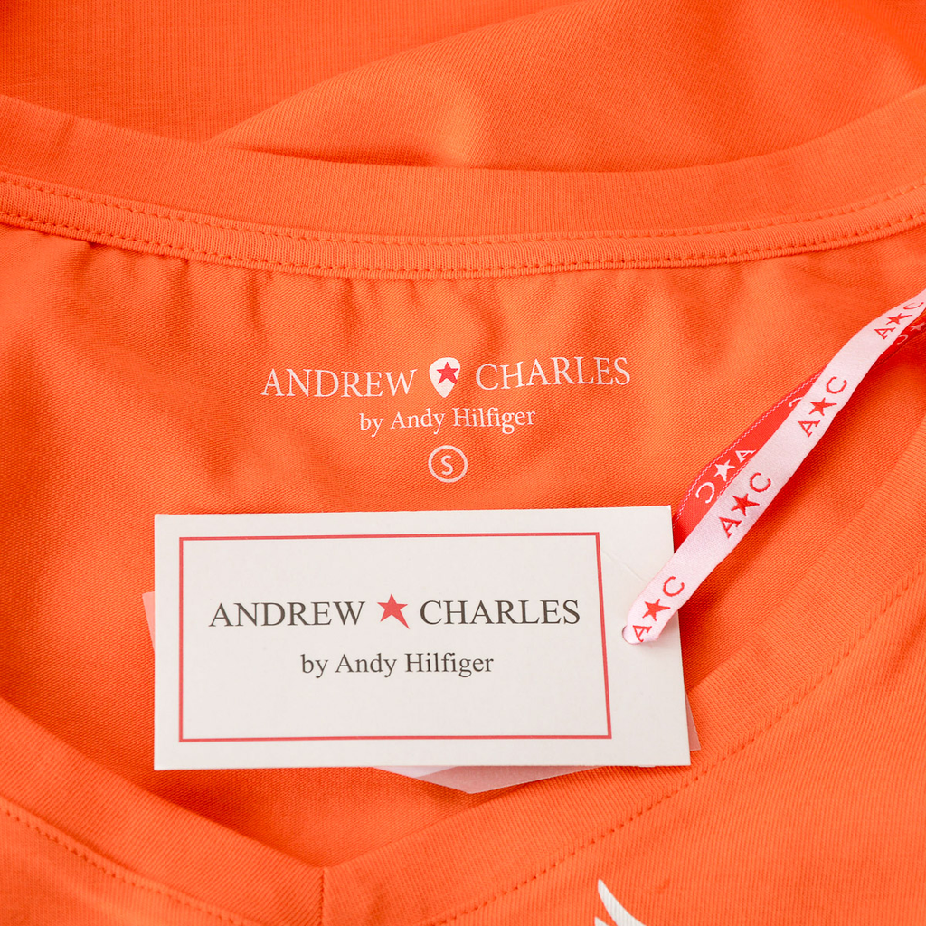 Andrew Charles T-shirt da donna a maniche corte con scollo a V arancione TAPIWA