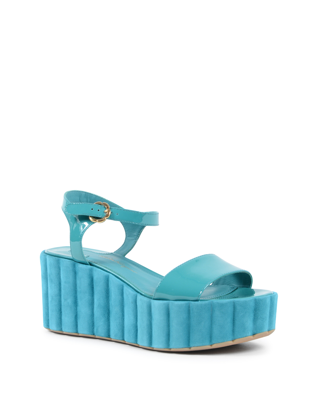 Sandalo Con Zeppa Donna Salvatore Ferragamo Azzurro TROPEA