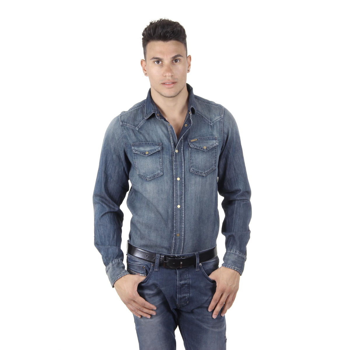 Camicia da uomo Diesel a maniche lunghe 00SD24 0666D 01 NEW-SONORA