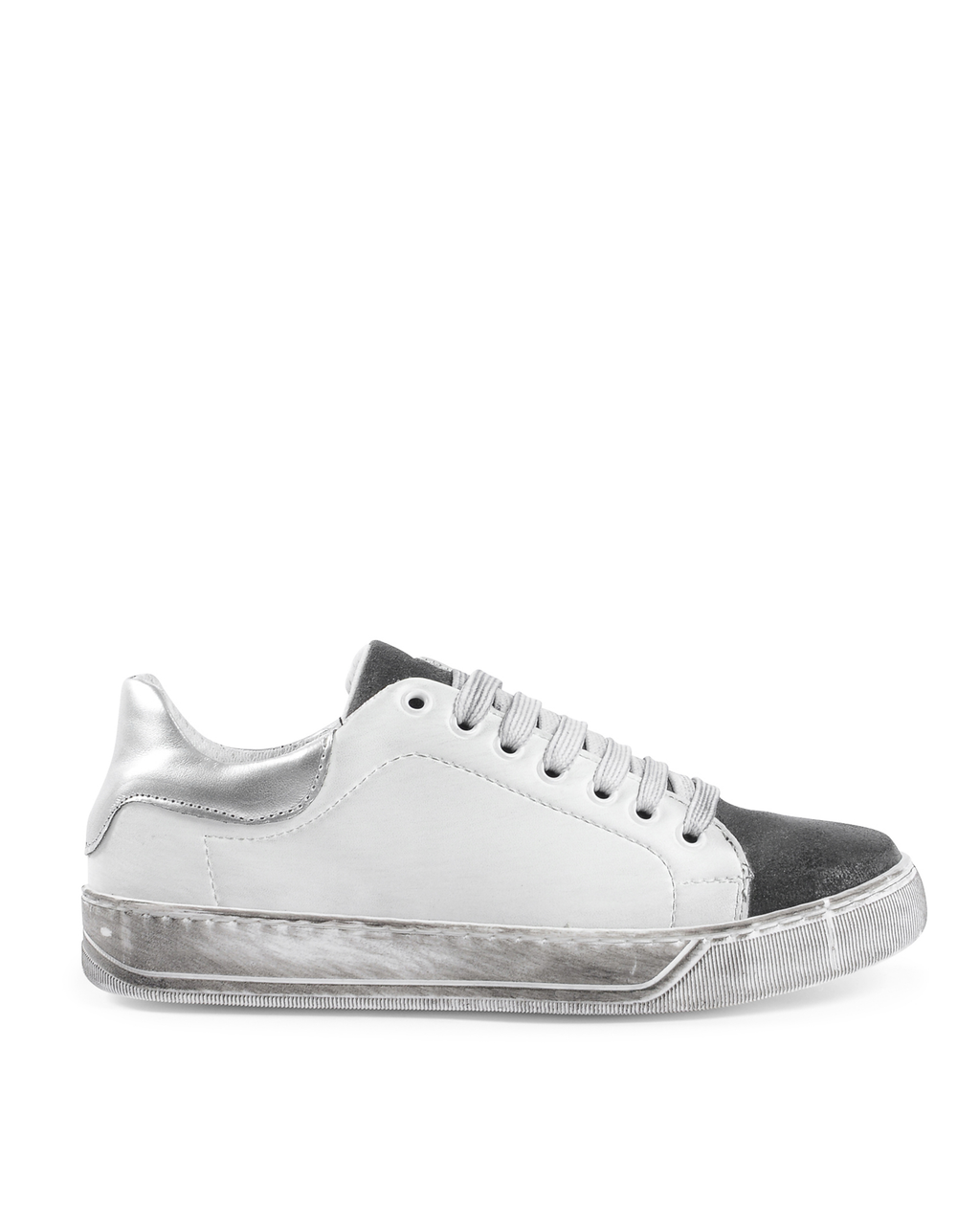 Sneaker Donna 19V69 Italia Bianco Grigio 718 PELLE BIANCO CAM GRIGIO