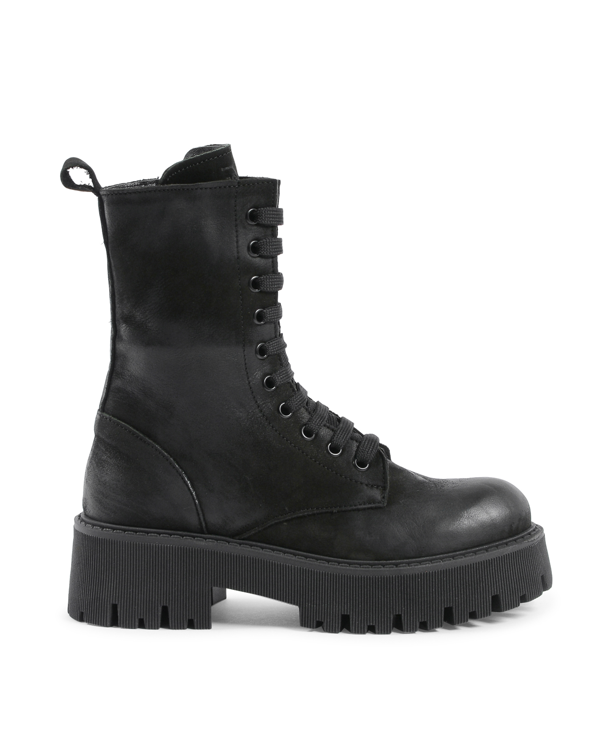 19V69 Italia Womens Short Boot Nero 10-V NABUK NERO