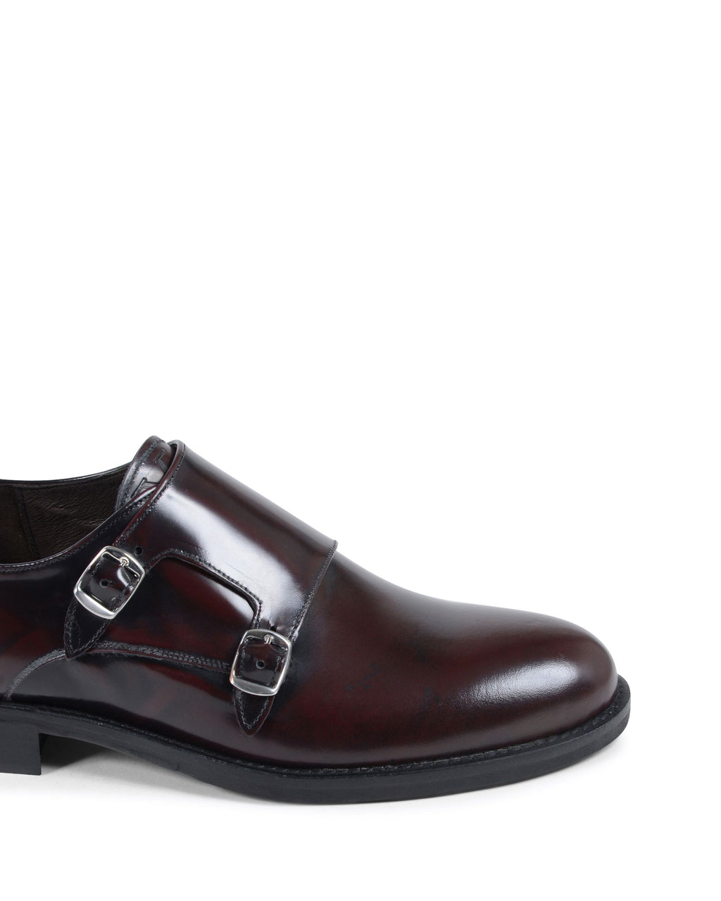 19V69 Italia Mens Double Buckle Shoe Bordeaux 1210 MP ABRASIVATO BORDEAUX