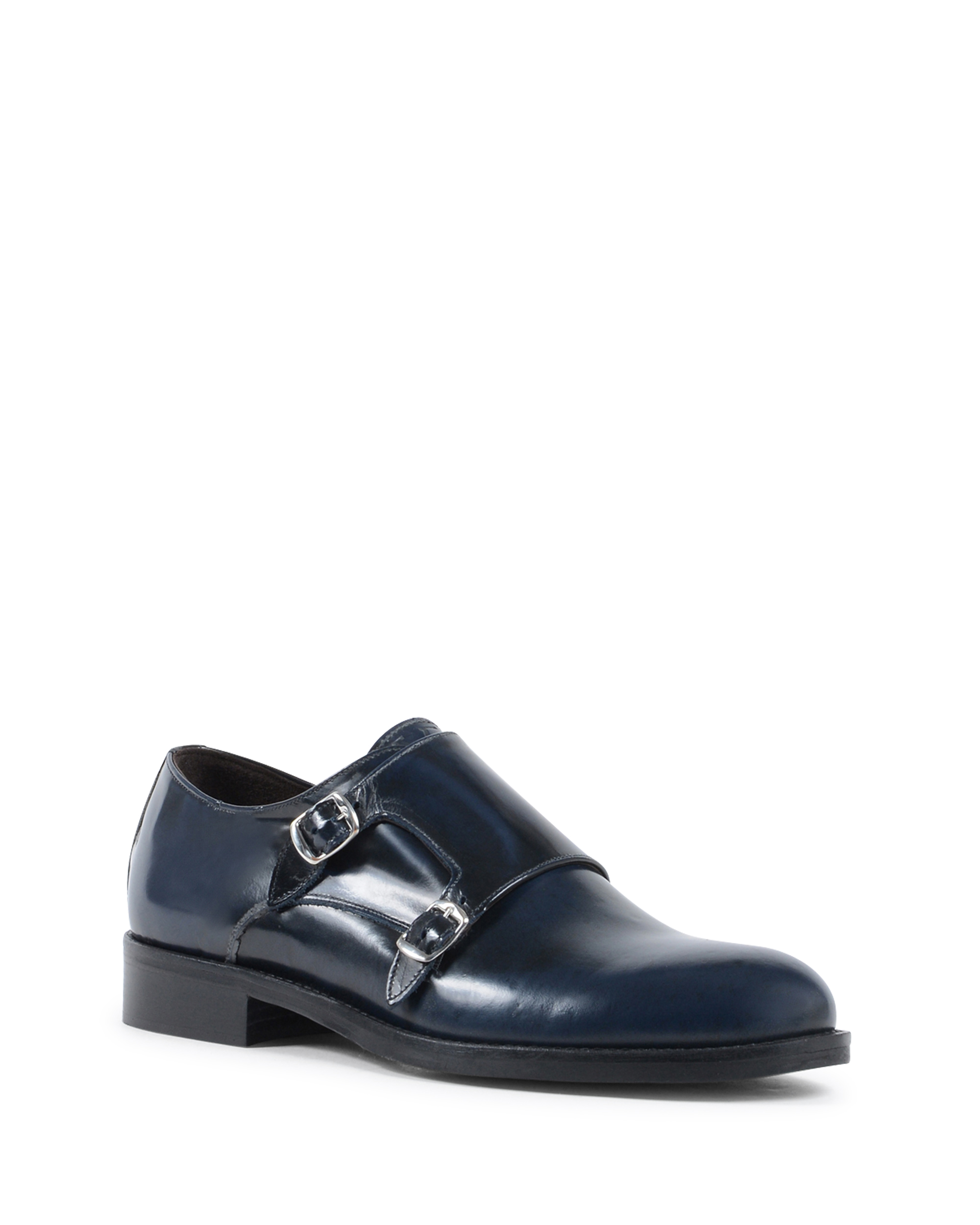 19V69 Italia Mens Double Buckle Shoe Blue 1210 MP ABRASIVATO BLUE
