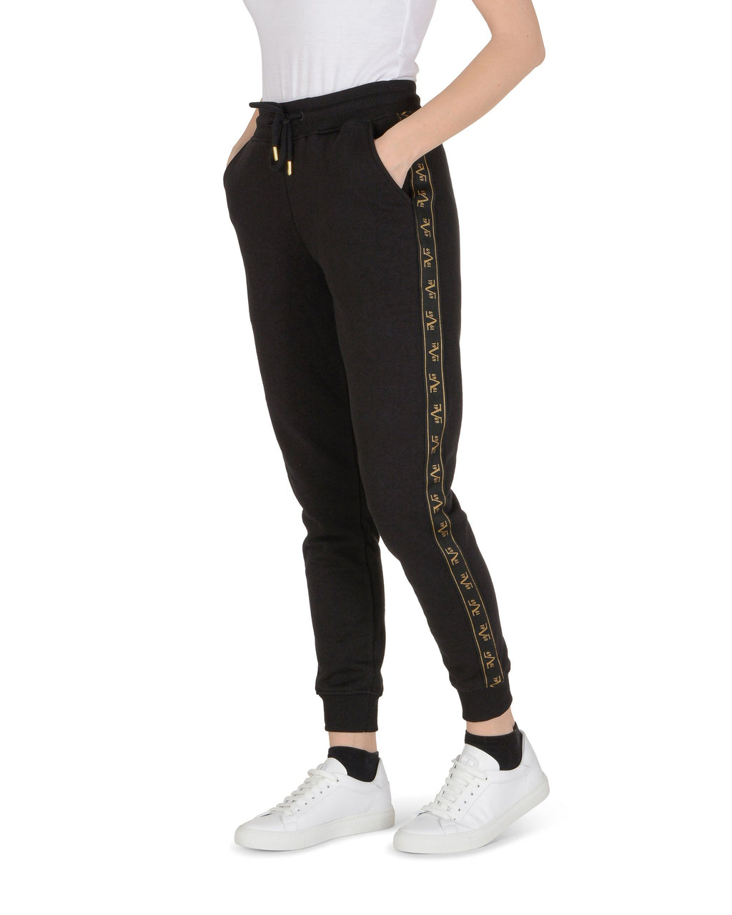 19V69 Italia Pantaloni Donna Nero BIANCA NERO