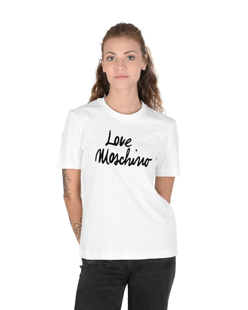 T-shirt da donna Love Moschino W 4 H06 18 M 3876 A00 BIANCO OTTICO