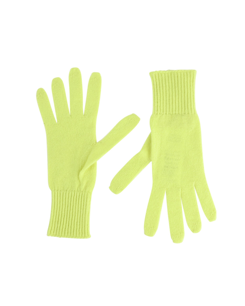 Guanti corti da donna in cashmere Crown of Edinburgh COE 001 GIALLO NEON