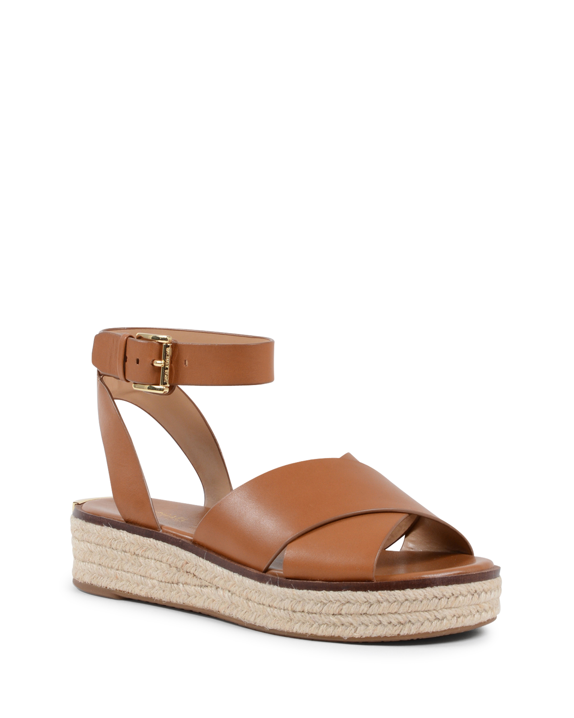 Michael Kors Sandalo con plateau da donna color cuoio ABBOTT