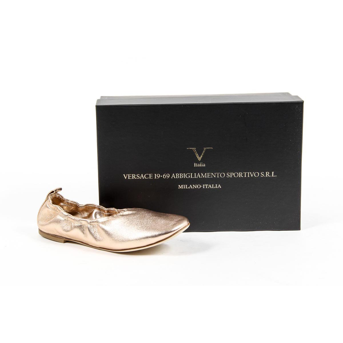 V 1969 Italia Ballerina da donna 302999 NAPPA METAL SALMONE