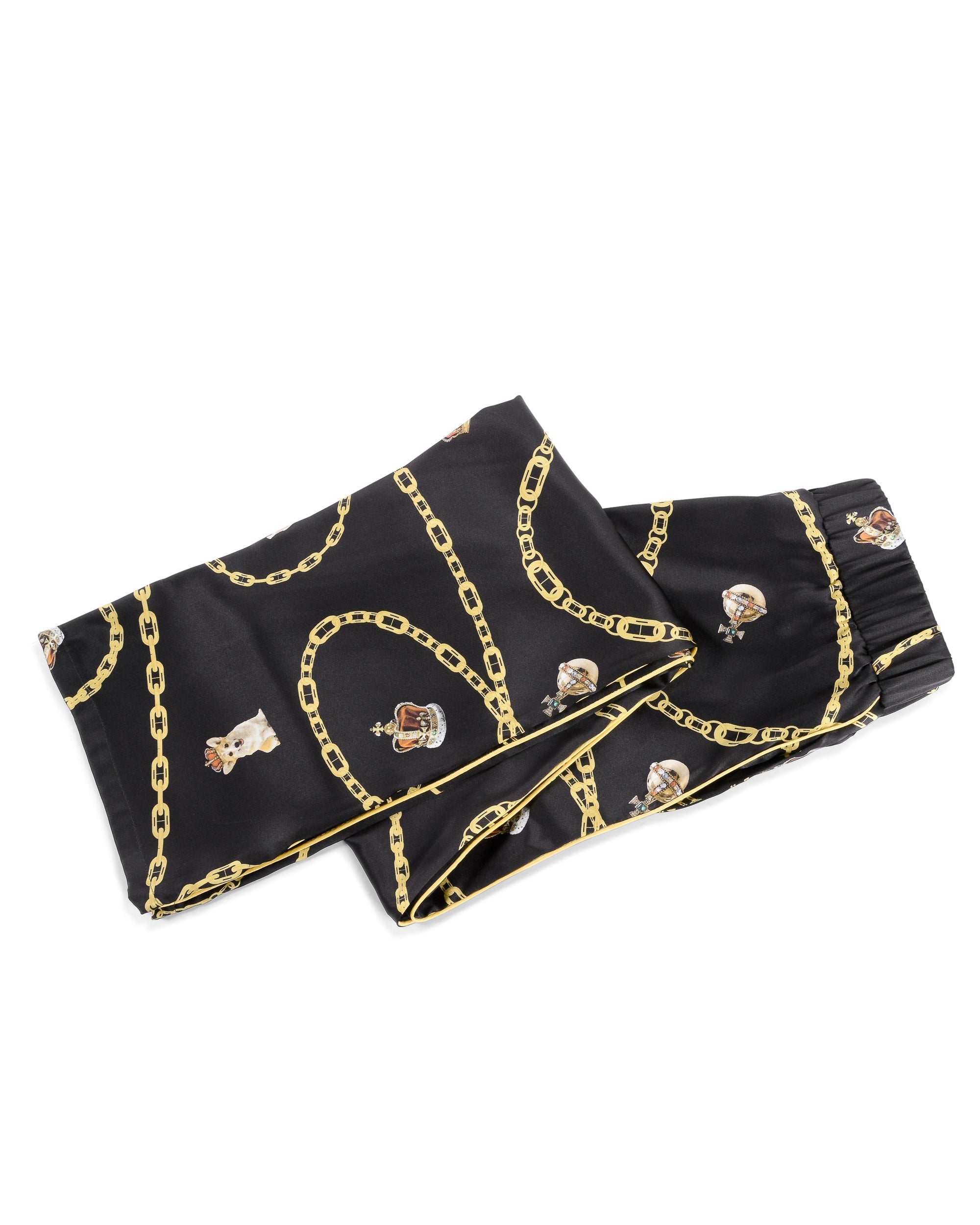 Pigiama in seta Queen's Jubilee - Nero