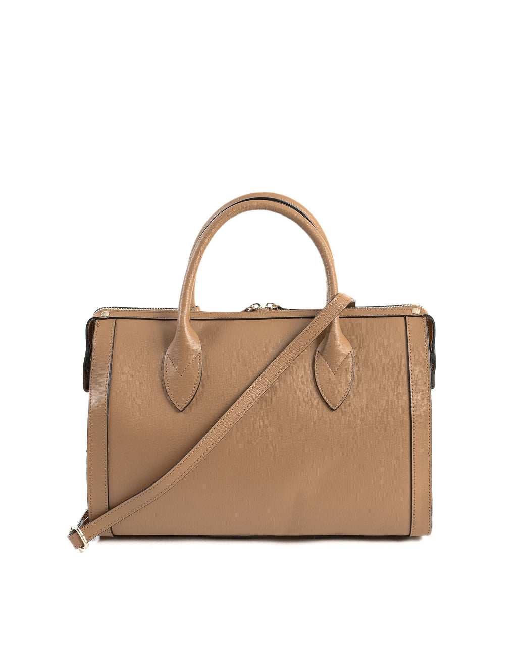 Borsa a mano da donna V Italia Marrone V014-G SAFFIANO CUOIO CHIARO