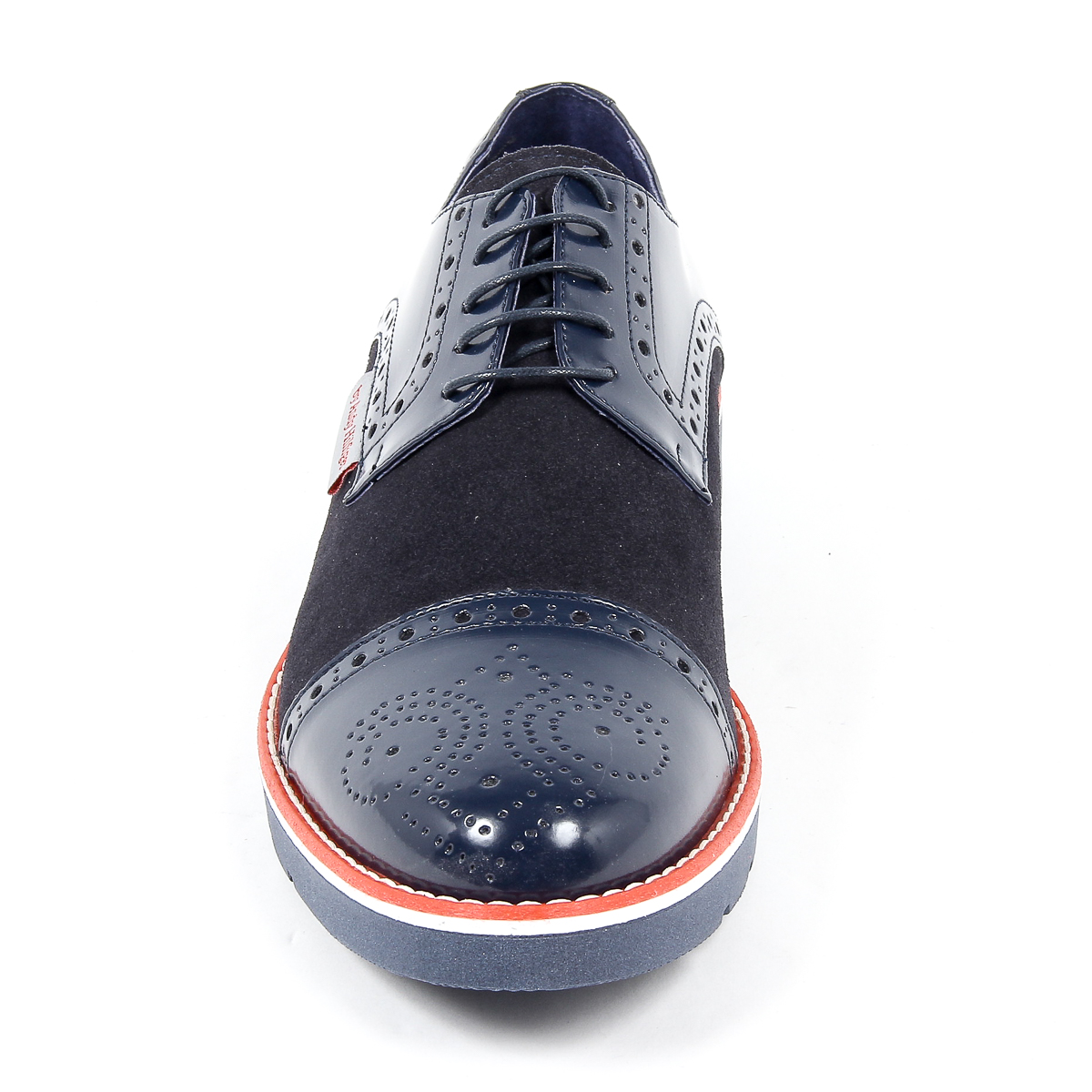 Scarpe Oxford brogue da uomo Andrew Charles 911 ABRASIVATO CAMOSCIO BLEU
