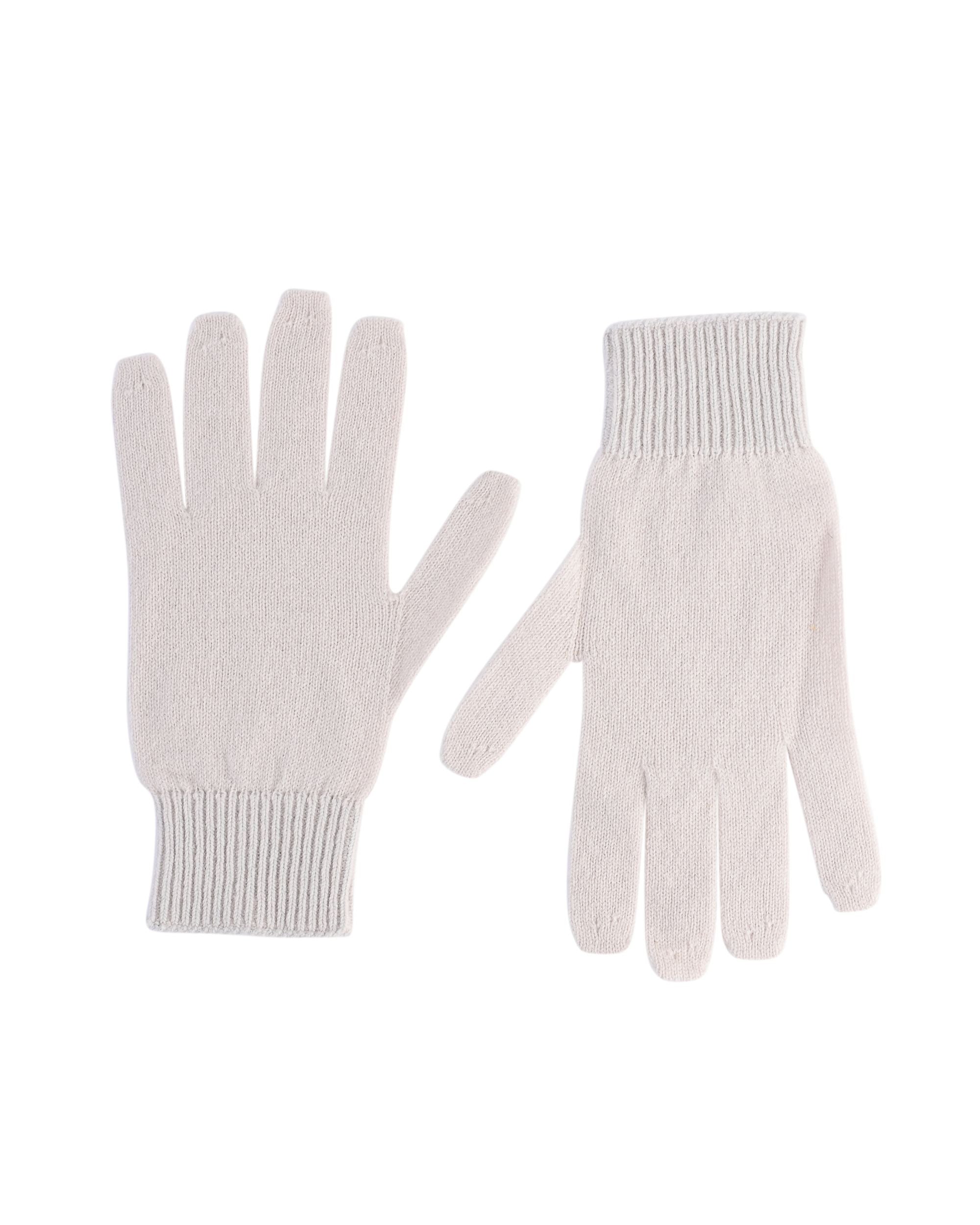 Guanti corti da donna in cashmere Crown of Edinburgh COE 001 MASTICE