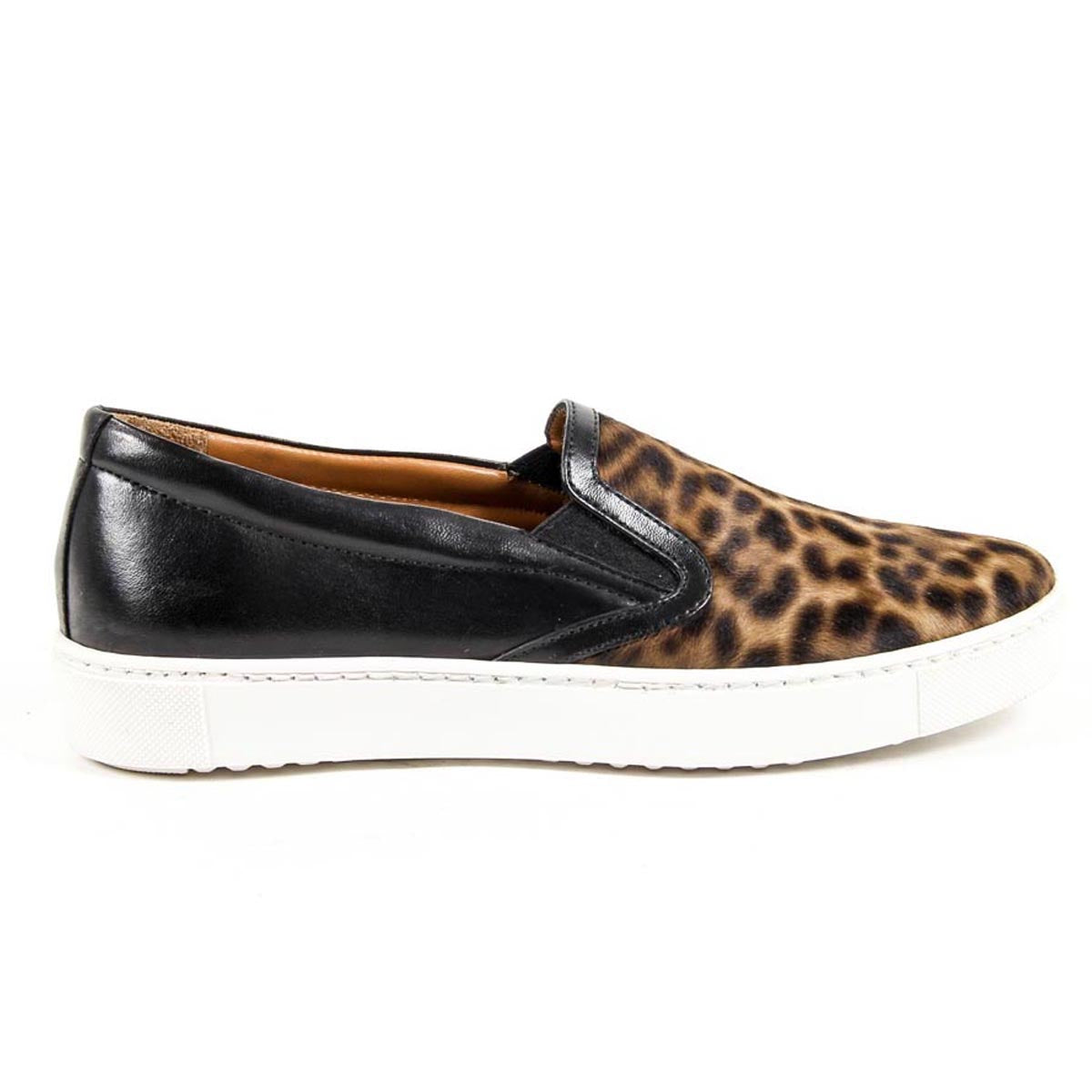 V 1969 Italia Womens Slip On Sneaker 312090 PONY LEO/NAPPA NERO
