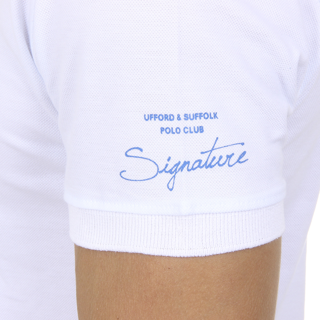 Polo da uomo a maniche corte Ufford & Suffolk Polo Club US026 BIANCO