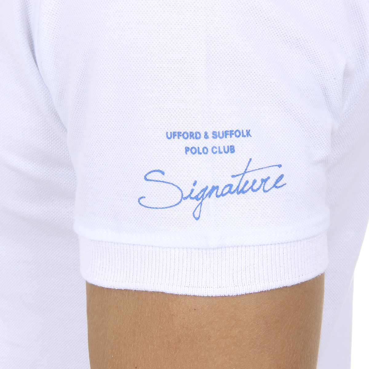 Polo da uomo a maniche corte Ufford & Suffolk Polo Club US026 BIANCO