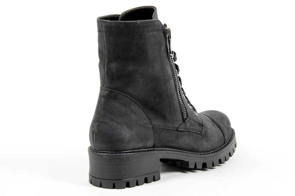 V 1969 Italia Womens Short Boot B1476 NABUK NERO