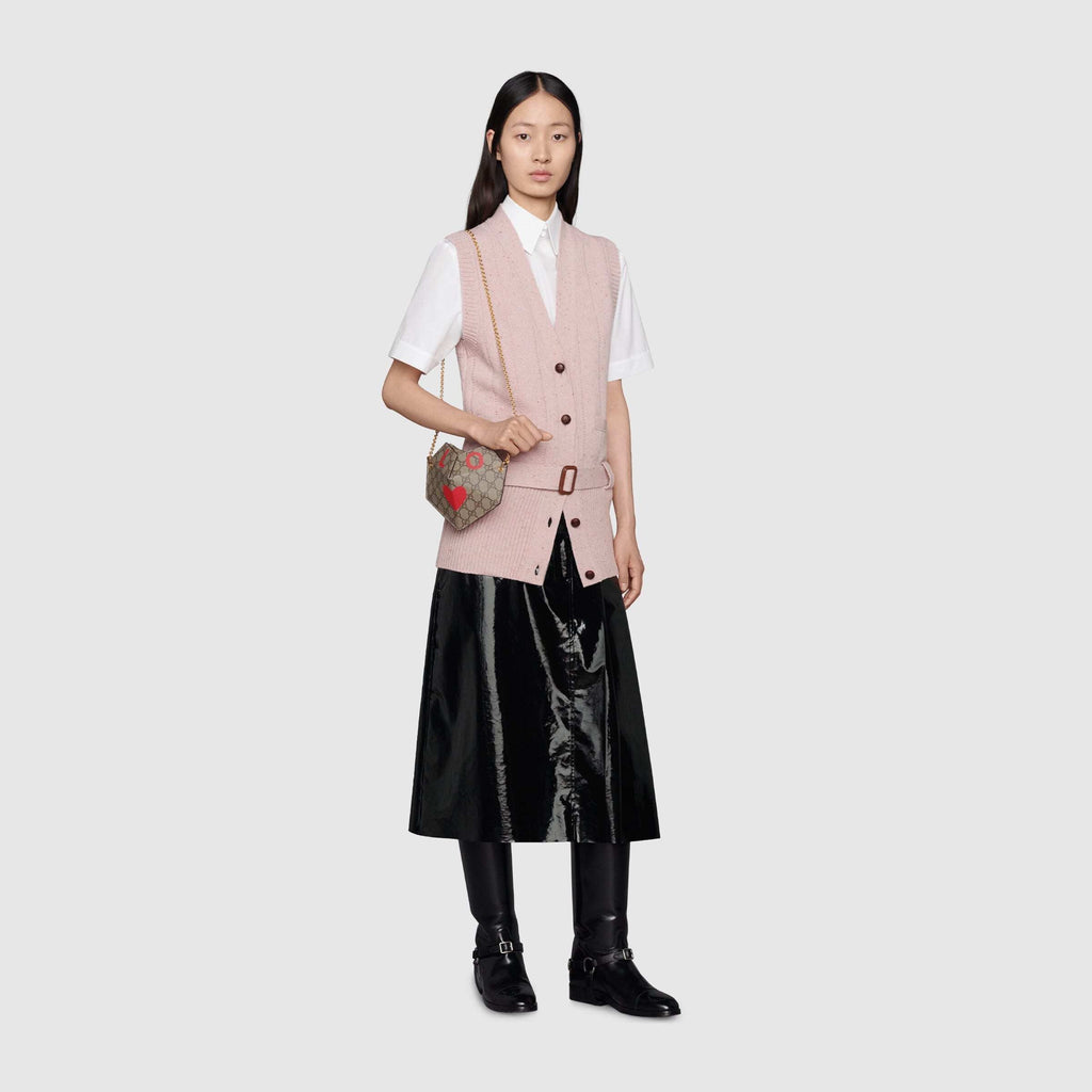 Gucci GG Supreme Monogram San Valentino marrone rosso