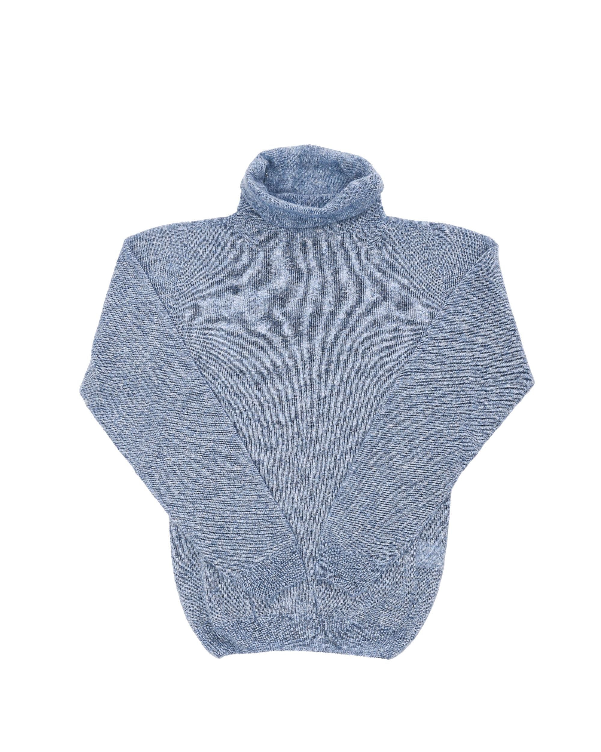 Maglione dolcevita da donna in cashmere Crown of Edinburgh COE 0019 BLU MELANGE