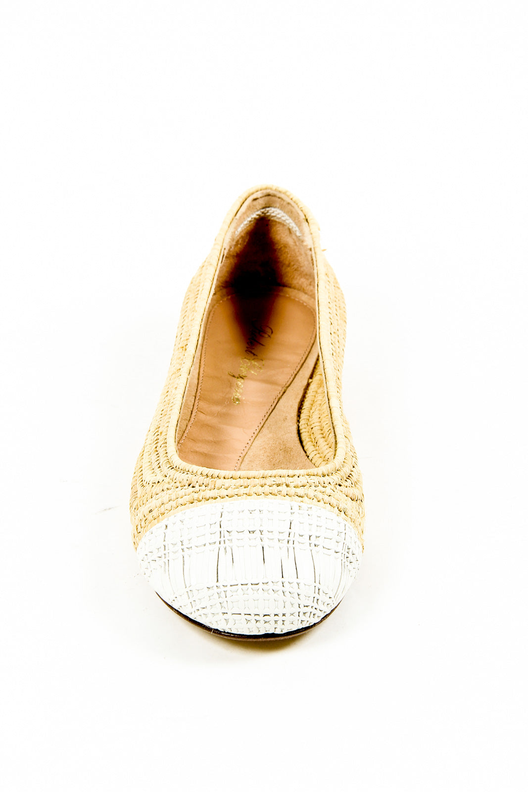 Robert Clergerie Paris Ballerina da donna GINO TRAME BLANC PAILLE NATURELLE D