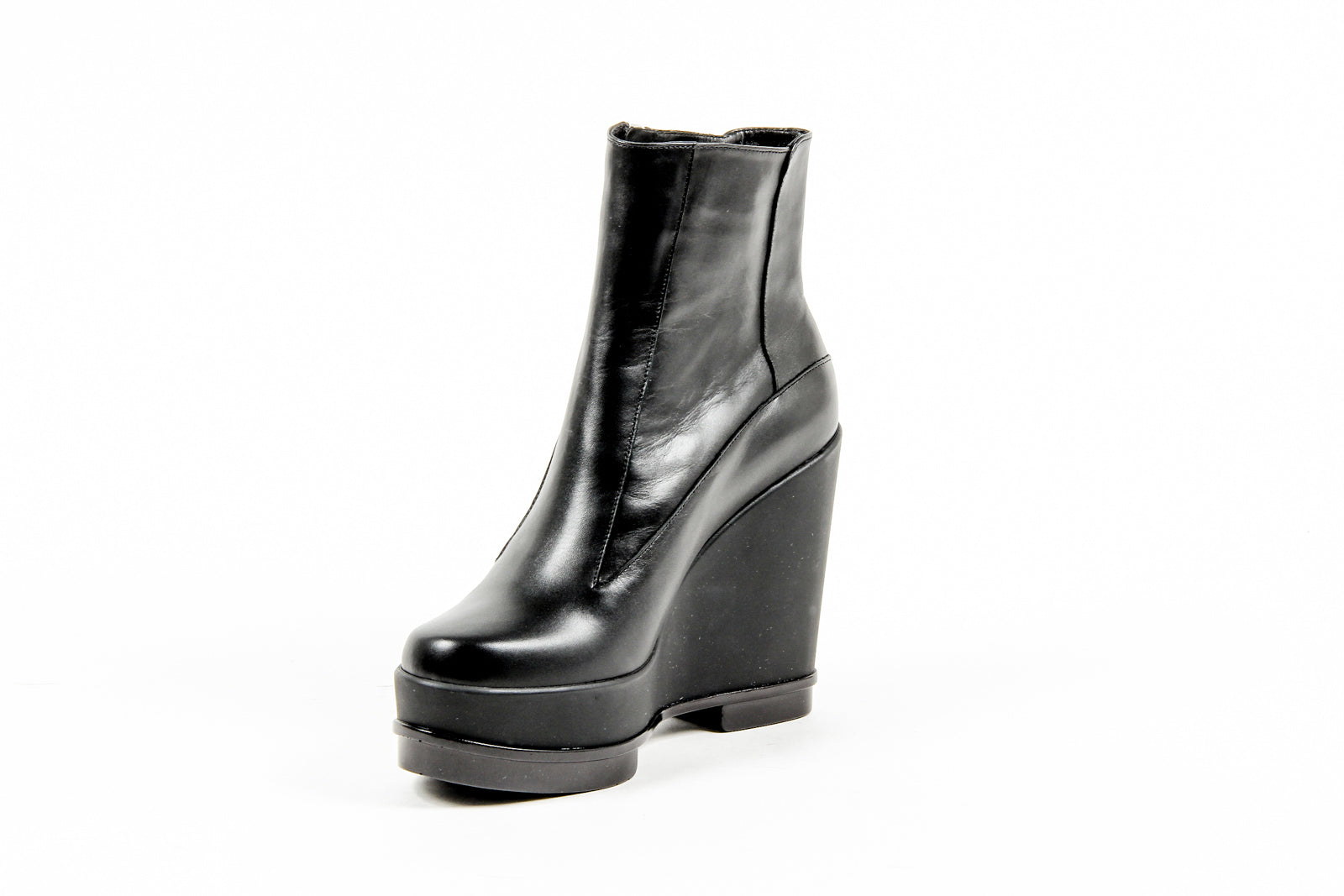 Stivaletto con zeppa da donna Robert Clergerie Paris SENCIO VEAU LISSE NOIR DBL POUDRE
