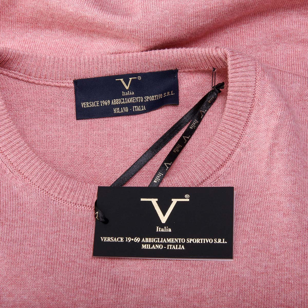 V 1969 Italia Maglione da uomo a maniche lunghe con scollo tondo