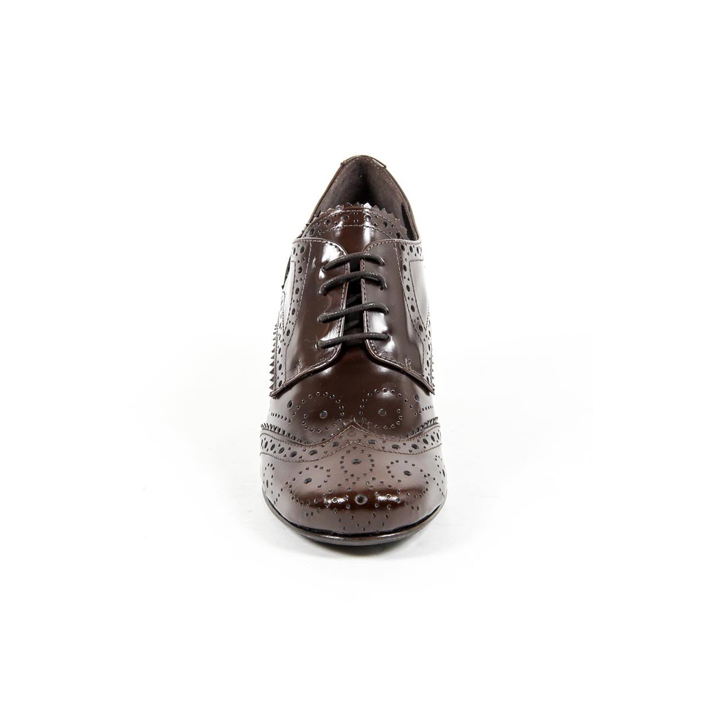 V 1969 Italia Scarpa brogue con tacco da donna B2460 AMALFI MORBIDO MARRONE